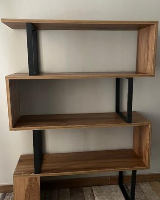 Libreria in legno e metallo