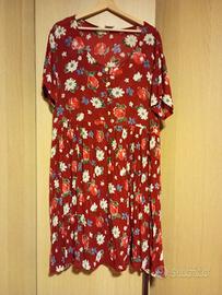 abito rosso fiori primavera/estate. Tg S/M