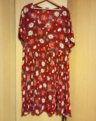 abito rosso fiori primavera/estate. Tg S/M