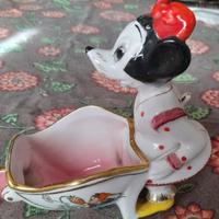 Minnie con carriola in ceramica 15x16 vintage