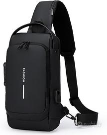 Zaino a tracolla per uomo antifurto USB Crossbody