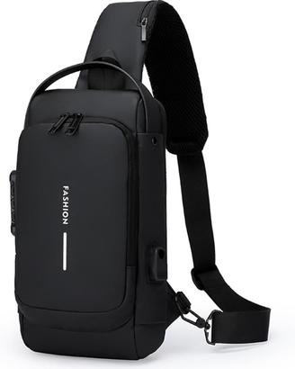 Zaino a tracolla per uomo antifurto USB Crossbody