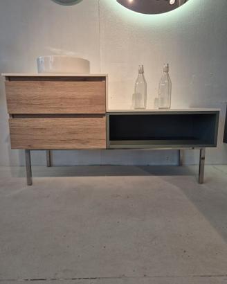 Mobile bagno sospeso 130 cm con lavabo da appoggio