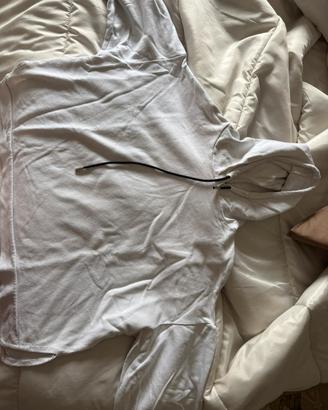 Felpa cappuccio bianca