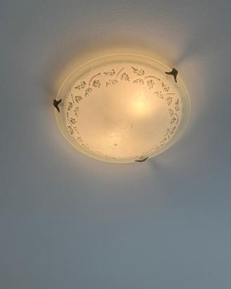 Plafoniera con diffusore in vetro opalino