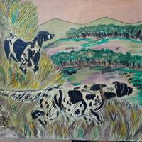 QUADRO CACCIA CANI IN POSIZIONE DI  FERMA