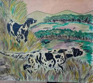 QUADRO CACCIA CANI IN POSIZIONE DI  FERMA