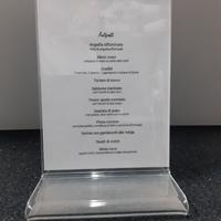 Portamenu da tavolo in plexiglass