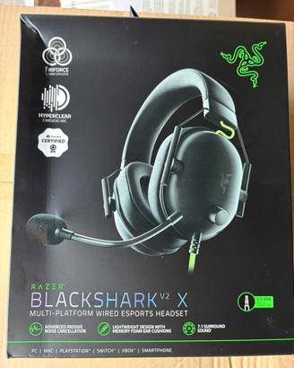 Cuffie Razer BlackShark V2 X Jack 3.5mm sigillate