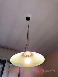 lampadario a sospensione vintage in vetro satinato
