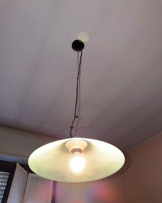 lampadario a sospensione vintage in vetro satinato