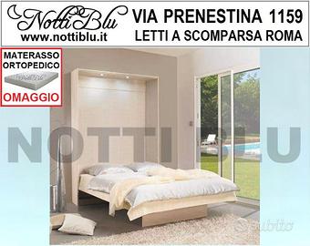 Letto a Scomparsa acero sbiancato + Materasso