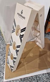 Pupitre porta bottiglie spumante in legno Ferrari