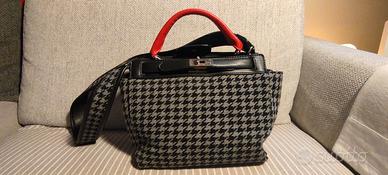 Borsa Carpisa in pelle e tessuto, stile Hermes.