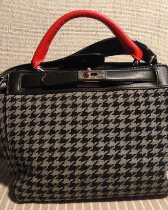 Borsa Carpisa in pelle e tessuto, stile Hermes.