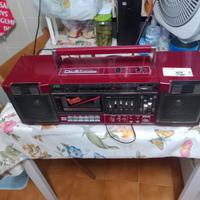 Stereo Boombox Vintage JVC PC-W100 - Rosso Bordeau