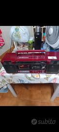 Stereo Boombox Vintage JVC PC-W100 - Rosso Bordeau