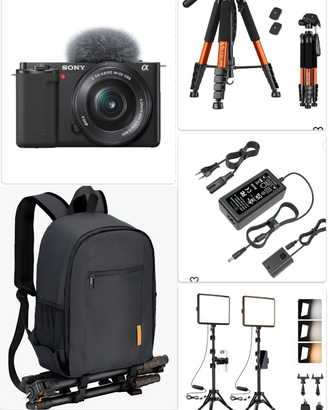 Sony ZV-E10 + Kit Vlogging Completo + Luci e Zaino