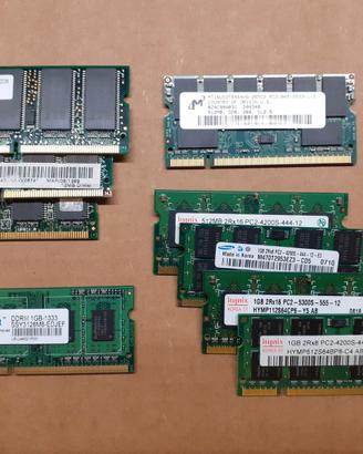 Kit di 9 Ram Sodimm (SDRam-DDR1-DDR2-DDR3)