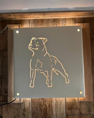 quadro artigianale raffigurato American Staffordsh