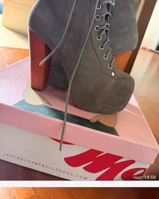 Stivaletti Jeffrey Campbell Lita in camoscio grigi