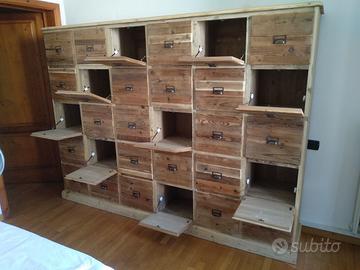 cassettiera credenza legno vecchio 30 antine