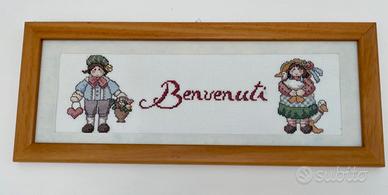 Quadretto benvenuti punto croce