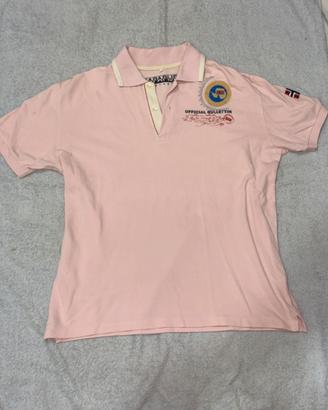 Polo Napapijri Rosa Con Patch Norvegia- Taglia M