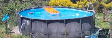 Piscina Prisma Frame Greywood Rotonda, 457x122 cm