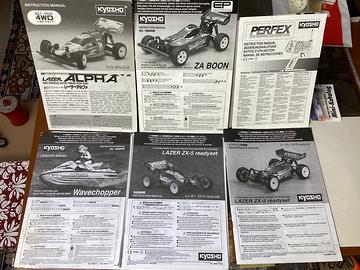 Vintage Kyosho manuali originali Lazer, Zaboon, ZX