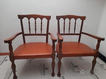 2 poltroncine in legno basse anni '50