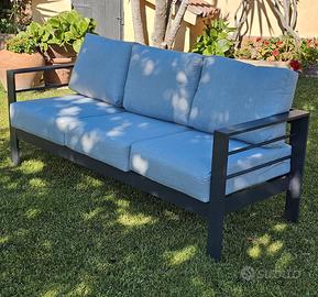 Divano Giardino Alluminio 3 Posti Nuovi CUSCINONI 