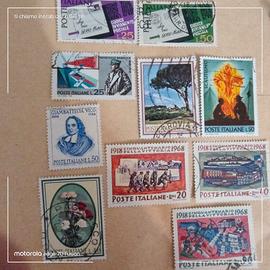 10 francobolli italiani usati del 1968