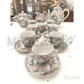 SERVIZIO CAFFE' GIAPPONESE DECORO UCCELLI