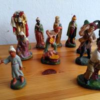 Statuine presepe in gesso/cartapesta anni 60/70