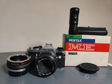 Pentax ME+ winder+ obiettivo 50 macro + tele conv