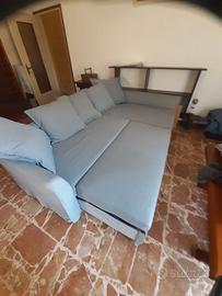 Divano letto matrimoniale con penisola contenitore