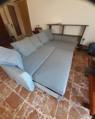 Divano letto matrimoniale con penisola contenitore