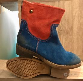 Stivali 40 Biker Country Pelle Zip NUOVI