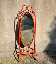 Specchiera  da terra bambù vintage francese rattan
