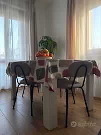 Tavolo bianco lucido allungabile - Dmora