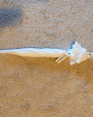 Ombrello bianco Blue drop con volant