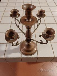 CANDELABRO A 5 BRACCIA IN RAME VINTAGE