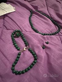 Parure malachite argento anni 80