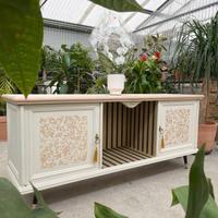 Sideboard porta TV bianco perla e oro