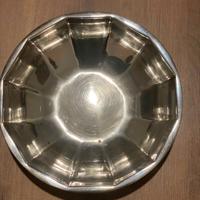 Contenitore vintage silver plate sfaccettato Ø22cm