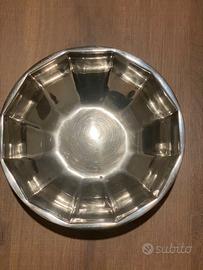 Contenitore vintage silver plate sfaccettato Ø22cm