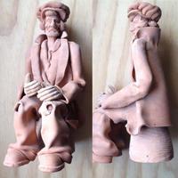 Statua d'arte Figura terracotta Contadino con copp