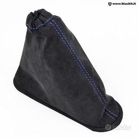Cuffia freno a mano 595 alcantara filo blu