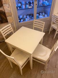 Sedie con tavolo legno massello